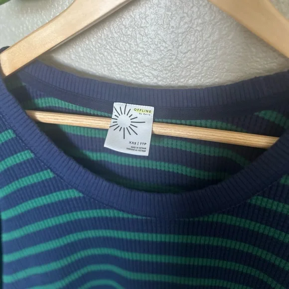 Offline by Aerie Striped Blue and Green Sweater - Picture 2 of 8